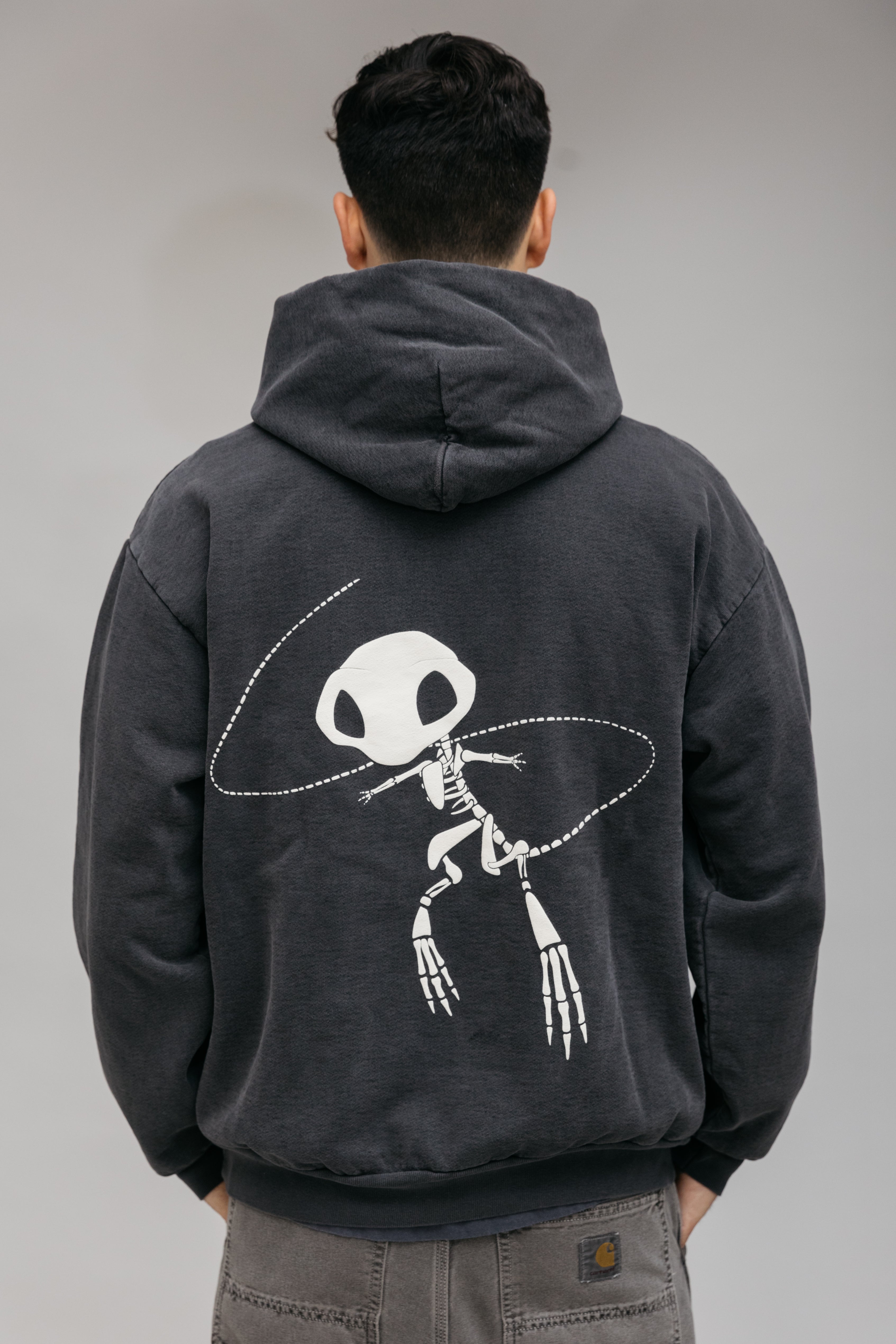 vintage black 'fossil' hoodie