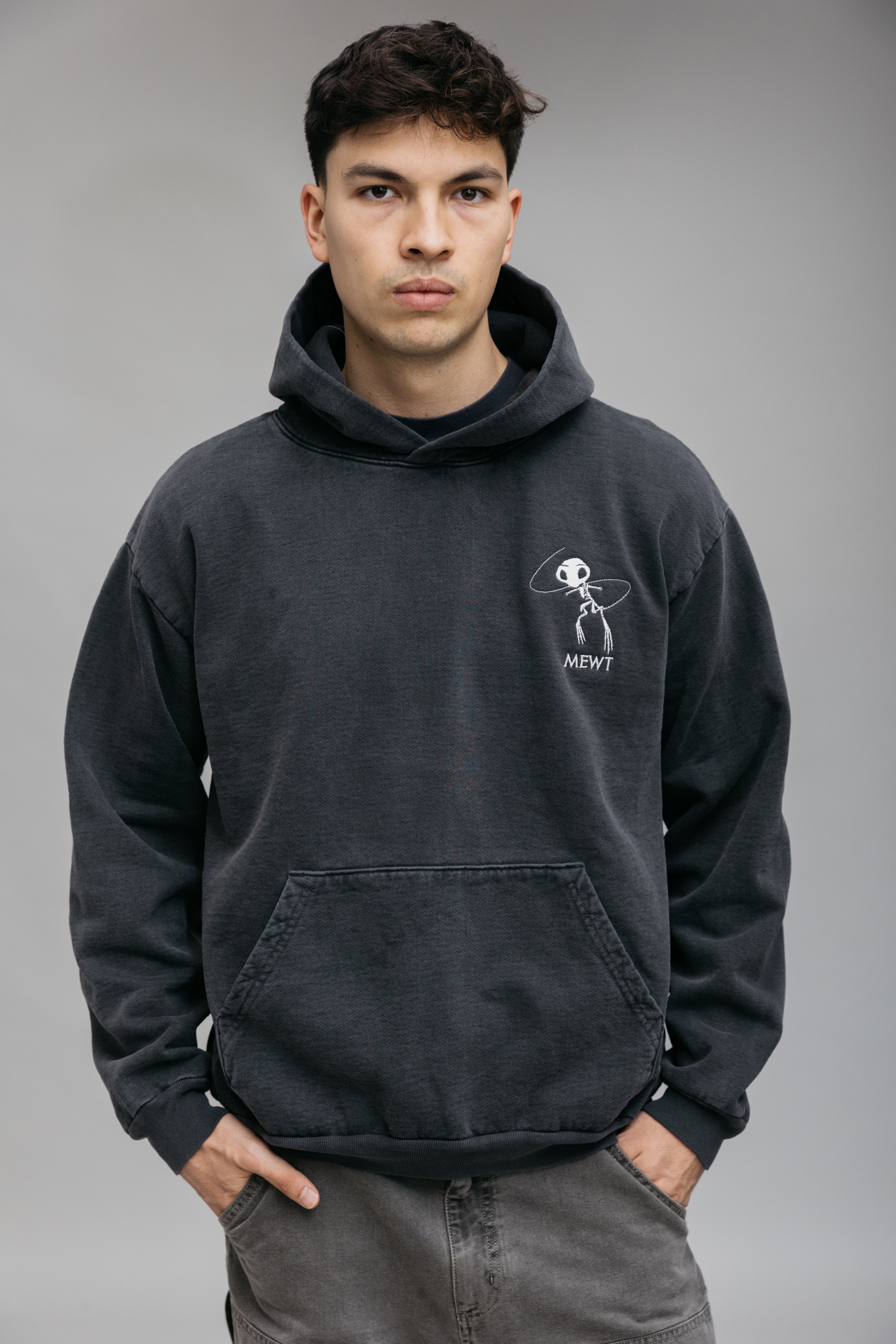 vintage black 'fossil' hoodie