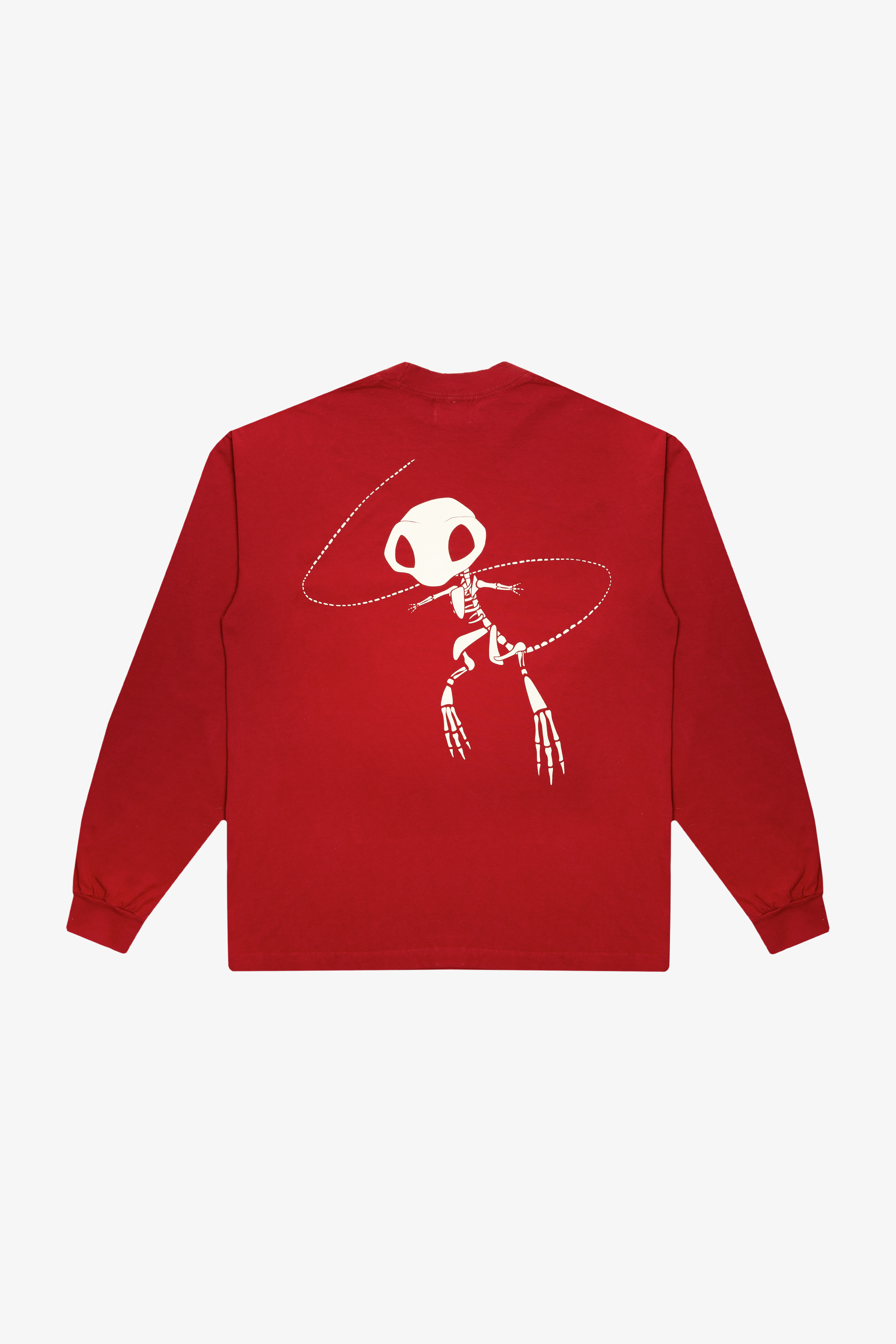 scarlet red long sleeve 'fossil' tee
