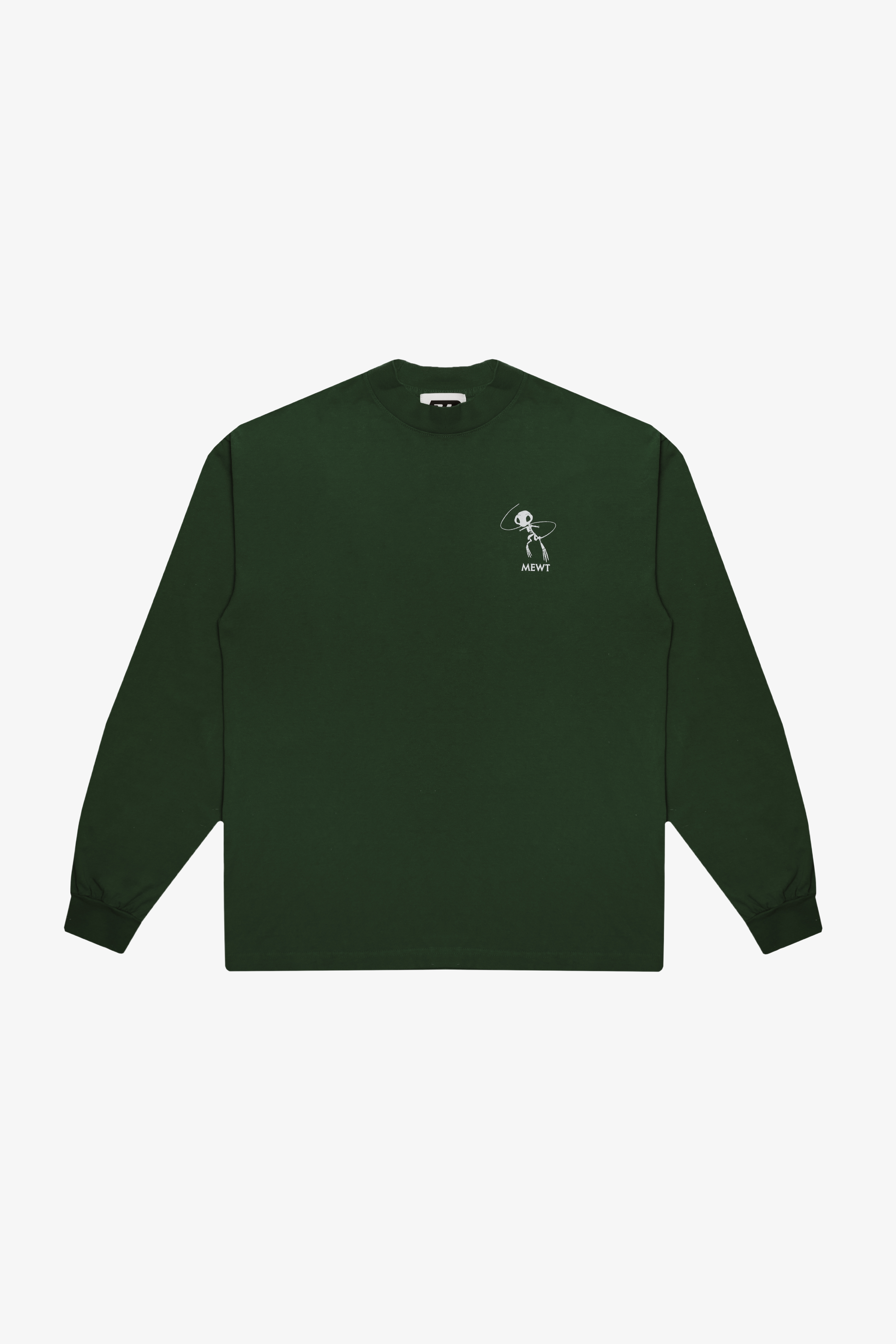 forest green long sleeve 'fossil' tee